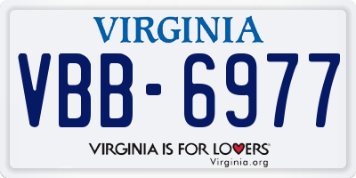 VA license plate VBB6977
