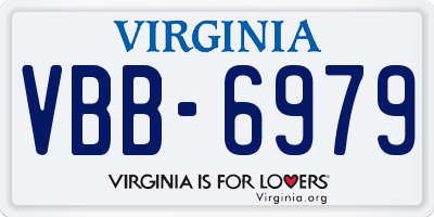 VA license plate VBB6979