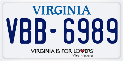 VA license plate VBB6989