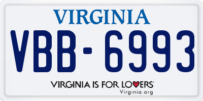 VA license plate VBB6993