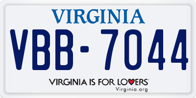 VA license plate VBB7044