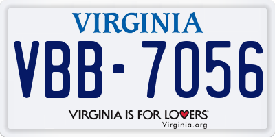 VA license plate VBB7056