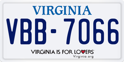 VA license plate VBB7066
