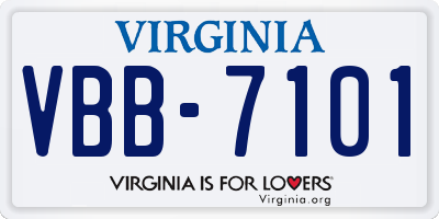 VA license plate VBB7101