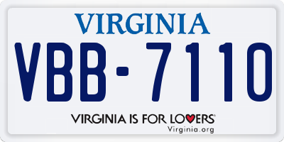 VA license plate VBB7110