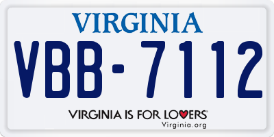 VA license plate VBB7112