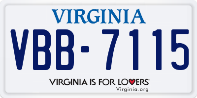 VA license plate VBB7115