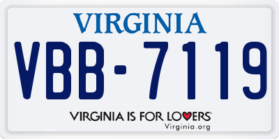 VA license plate VBB7119