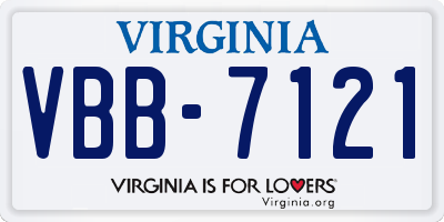 VA license plate VBB7121