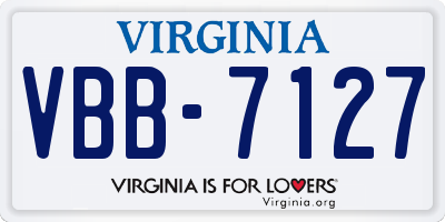VA license plate VBB7127