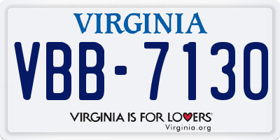 VA license plate VBB7130