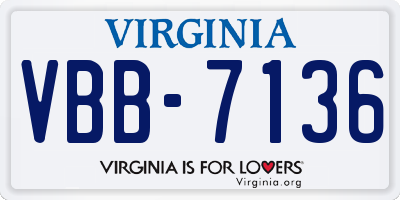 VA license plate VBB7136