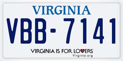 VA license plate VBB7141