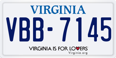 VA license plate VBB7145