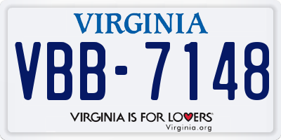 VA license plate VBB7148