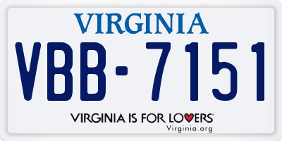 VA license plate VBB7151
