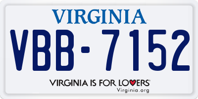 VA license plate VBB7152