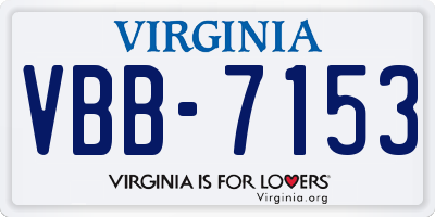 VA license plate VBB7153