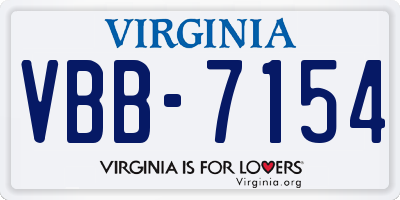 VA license plate VBB7154