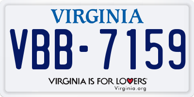 VA license plate VBB7159