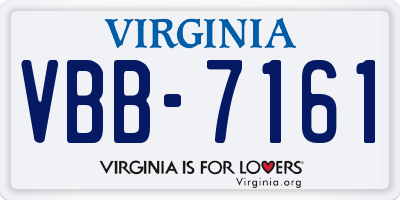 VA license plate VBB7161