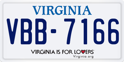 VA license plate VBB7166