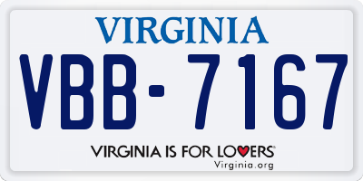 VA license plate VBB7167