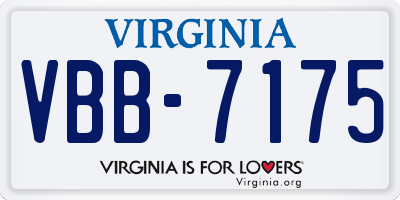 VA license plate VBB7175