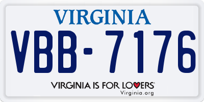 VA license plate VBB7176