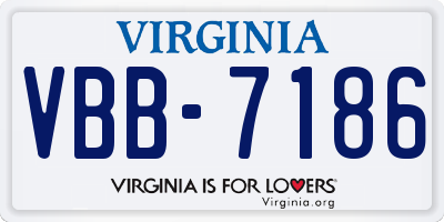 VA license plate VBB7186
