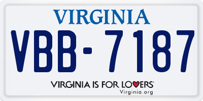 VA license plate VBB7187