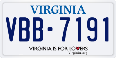 VA license plate VBB7191