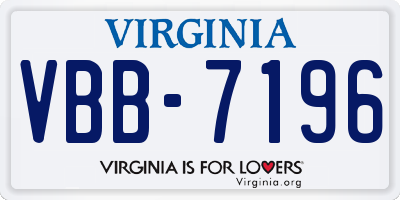 VA license plate VBB7196