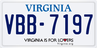 VA license plate VBB7197