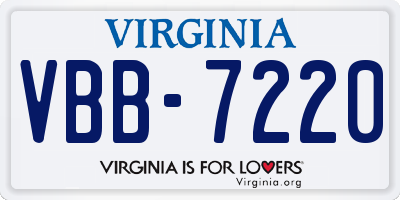 VA license plate VBB7220