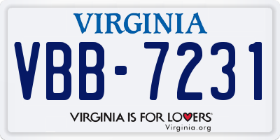 VA license plate VBB7231