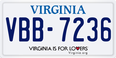 VA license plate VBB7236