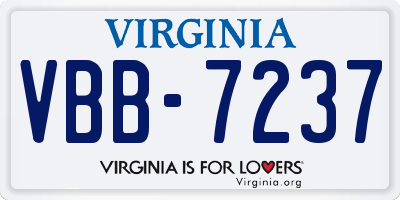 VA license plate VBB7237