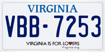 VA license plate VBB7253