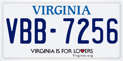 VA license plate VBB7256