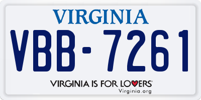 VA license plate VBB7261