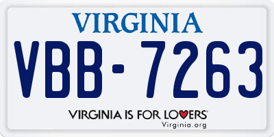 VA license plate VBB7263