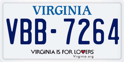 VA license plate VBB7264