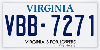 VA license plate VBB7271