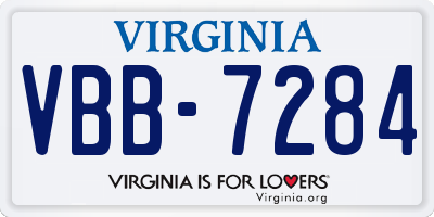 VA license plate VBB7284