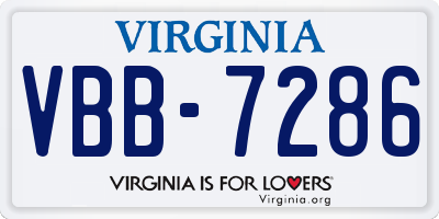 VA license plate VBB7286