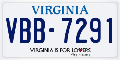 VA license plate VBB7291