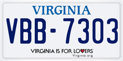 VA license plate VBB7303