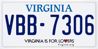 VA license plate VBB7306