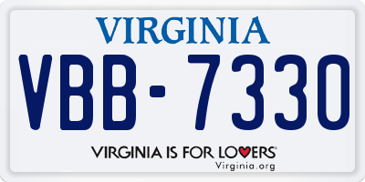 VA license plate VBB7330